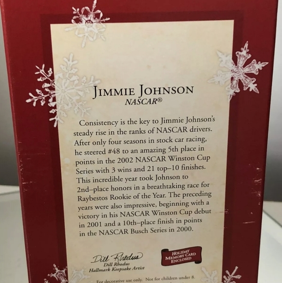 NIB 2003 Hallmark Keepsake Ornament NASCAR Jimmie Johnson #48 - Picture 2 of 2